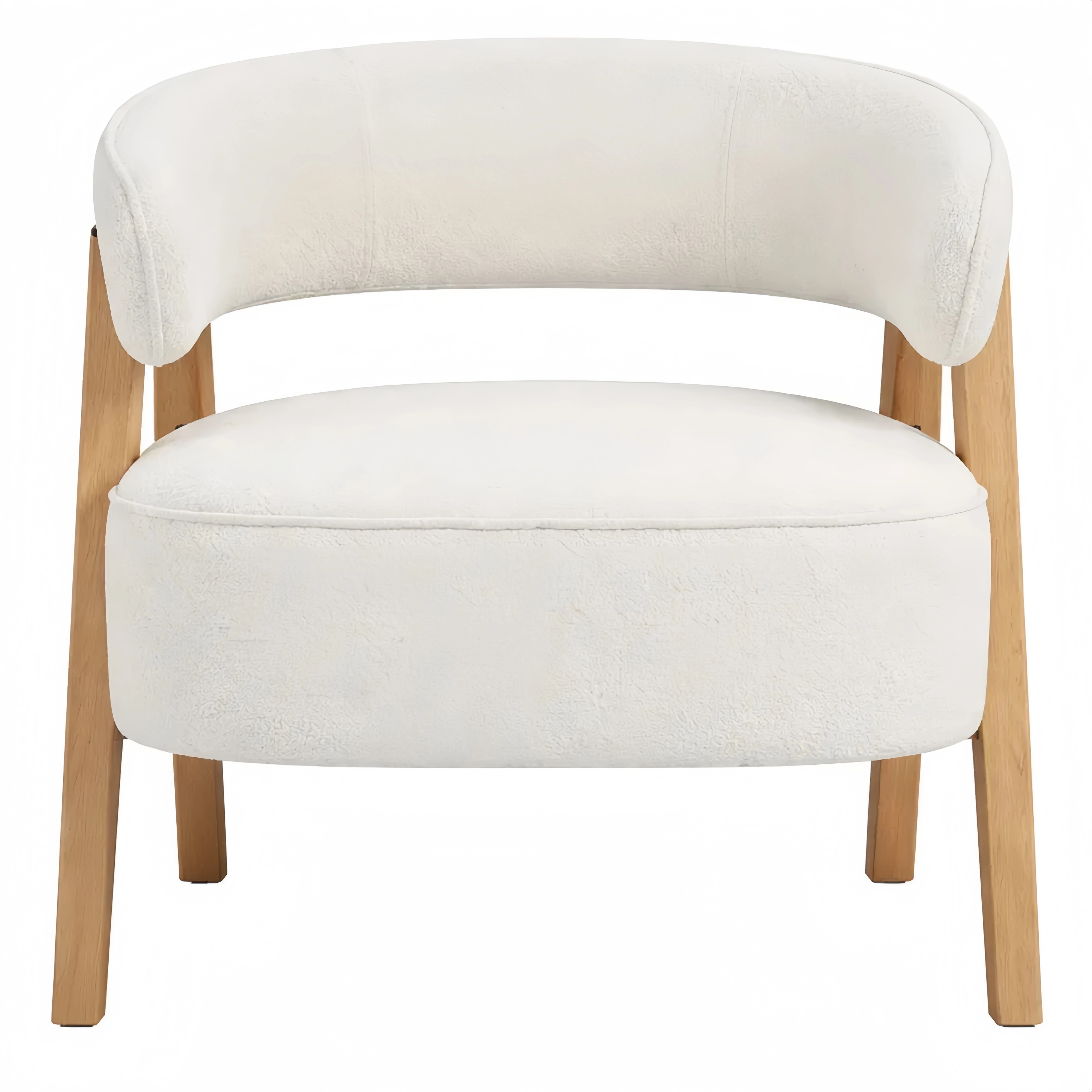 Fauteuil en Tissu Bouclette avec Dossier Ergonomique et Accoudoirs