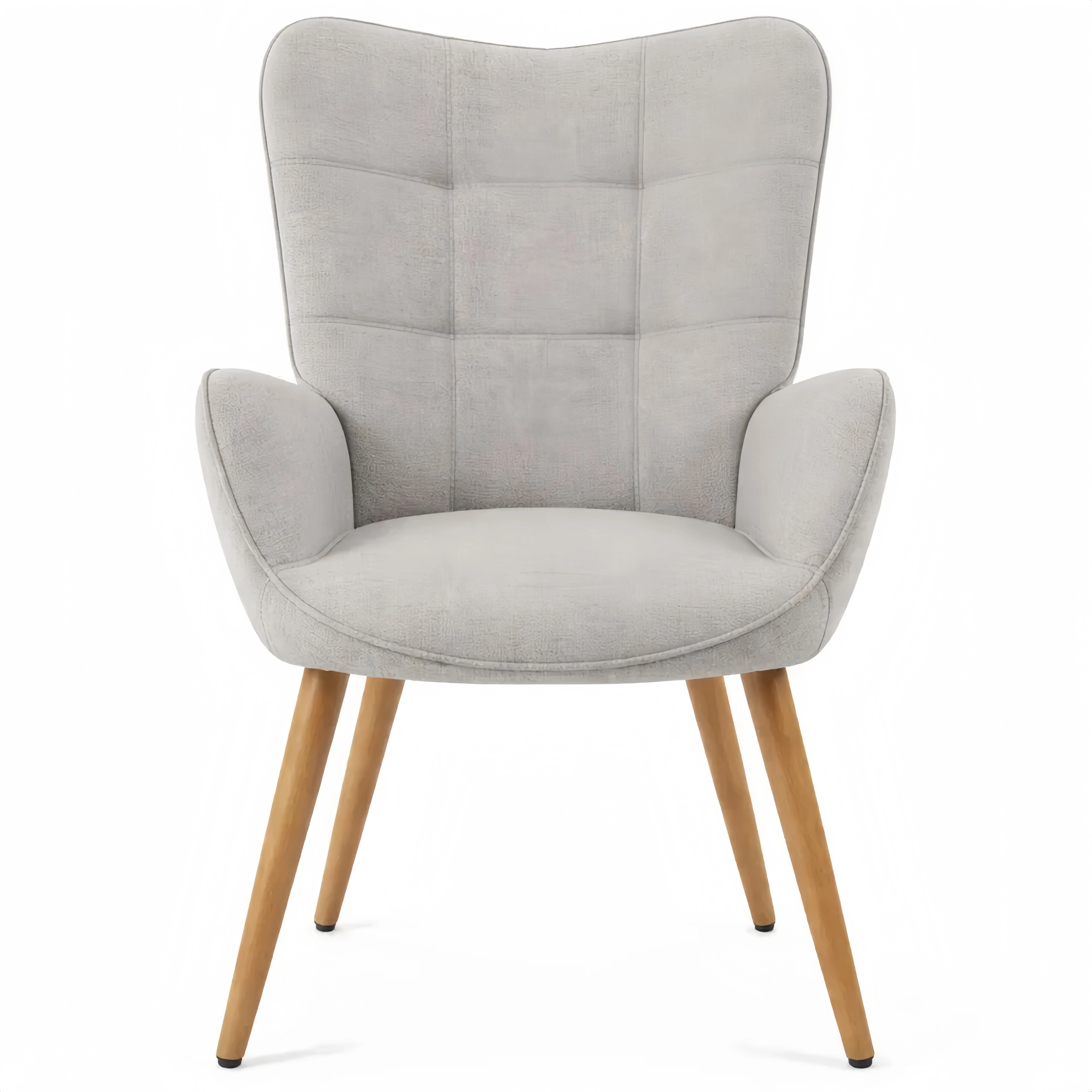 Fauteuil de Salon Scandinave avec Accoudoirs en Tissu Gris