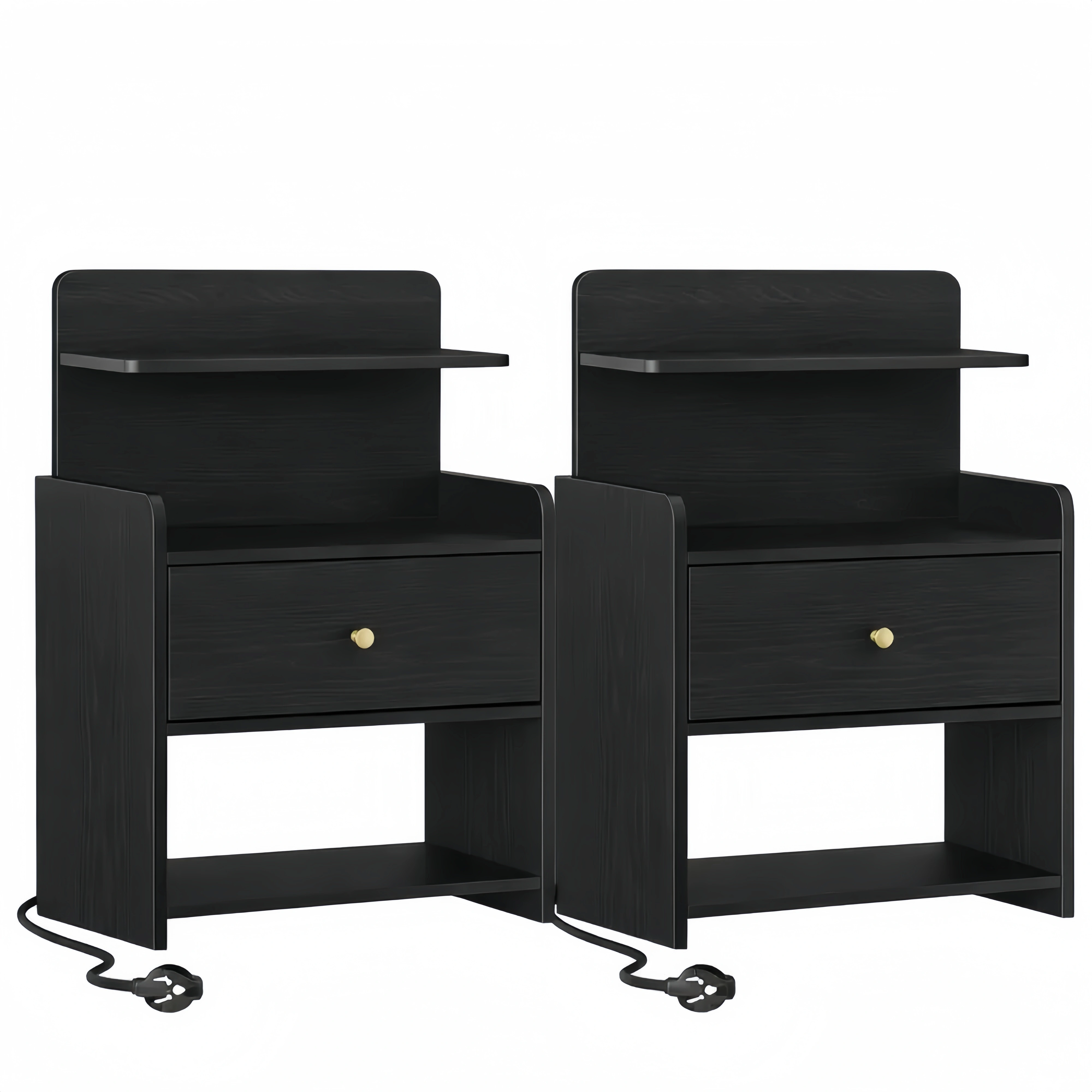 Table de chevet moderne avec tiroir et prises USB