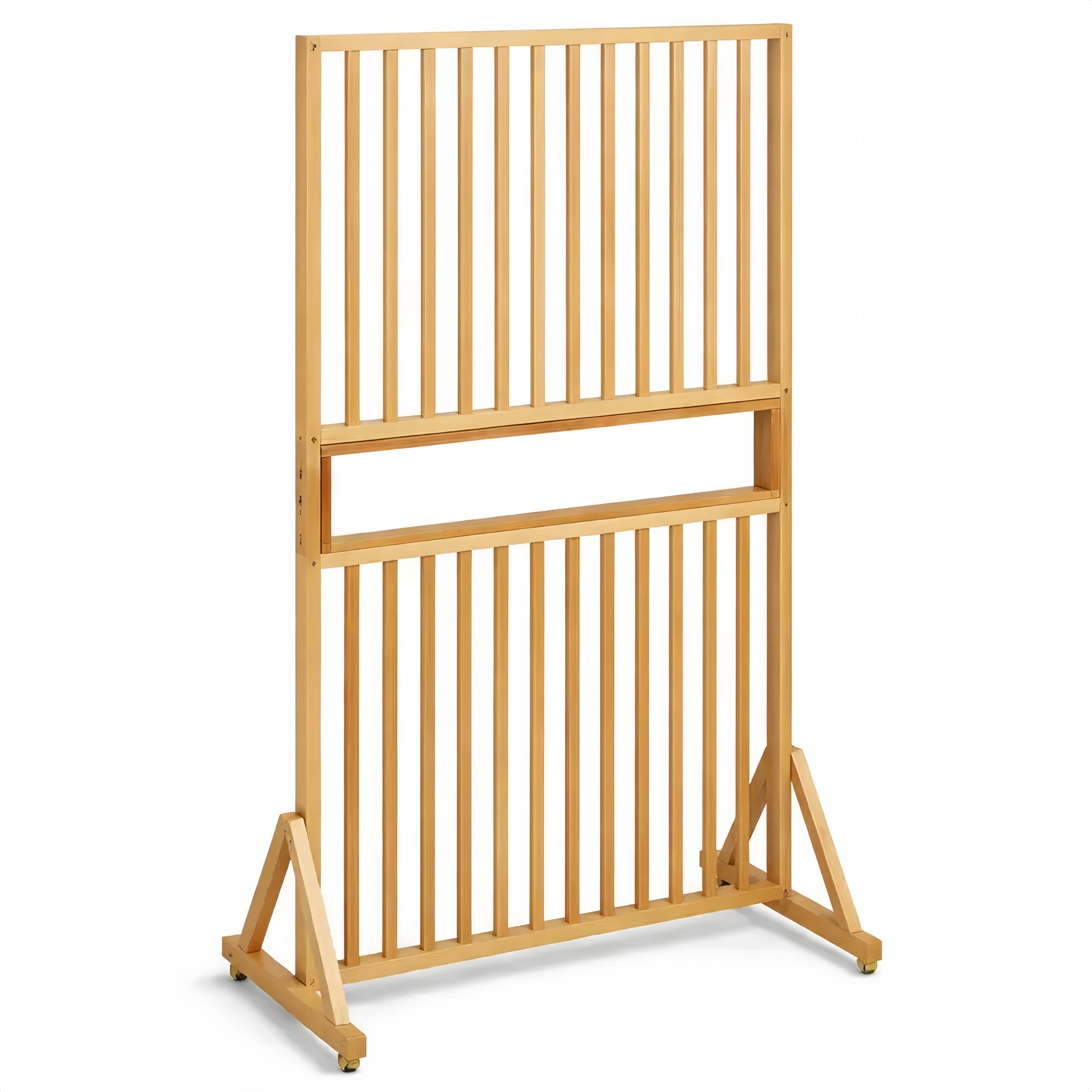 Cloison en bambou avec étagère intégrée, séparateur de pièce décoratif, dimensions : 72 x 178 x 40 cm, brun