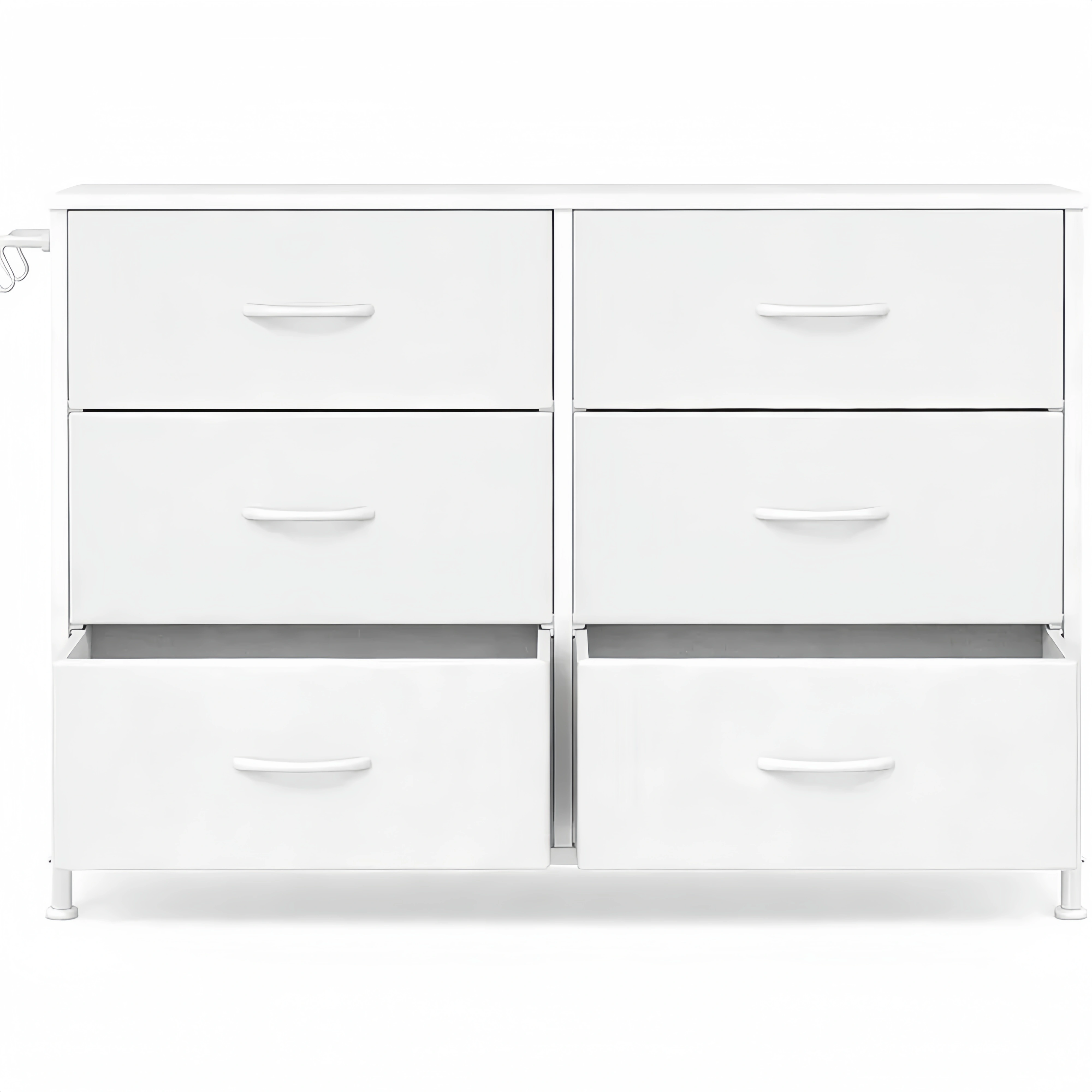 Commode Moderne à Tiroirs Tissu avec Crochets Métalliques