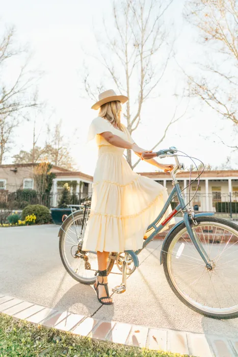 This lightweight, flowy, butter-colored dress is an effortless addition to any closet. 