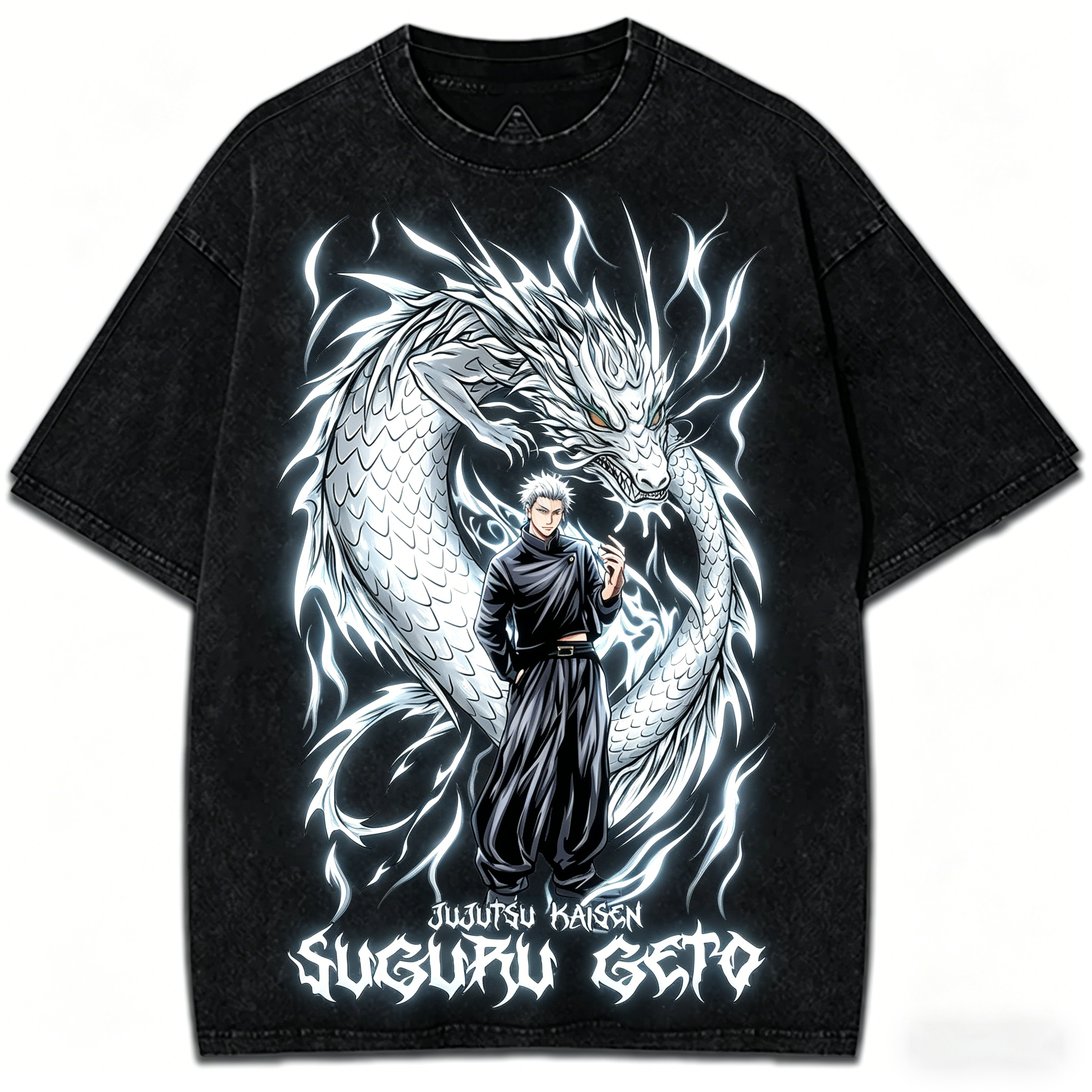 Anime Washed T-Shirt Vintage Jujutsu Kaisen Suguru Geto Character Graphic Streetwear Tee