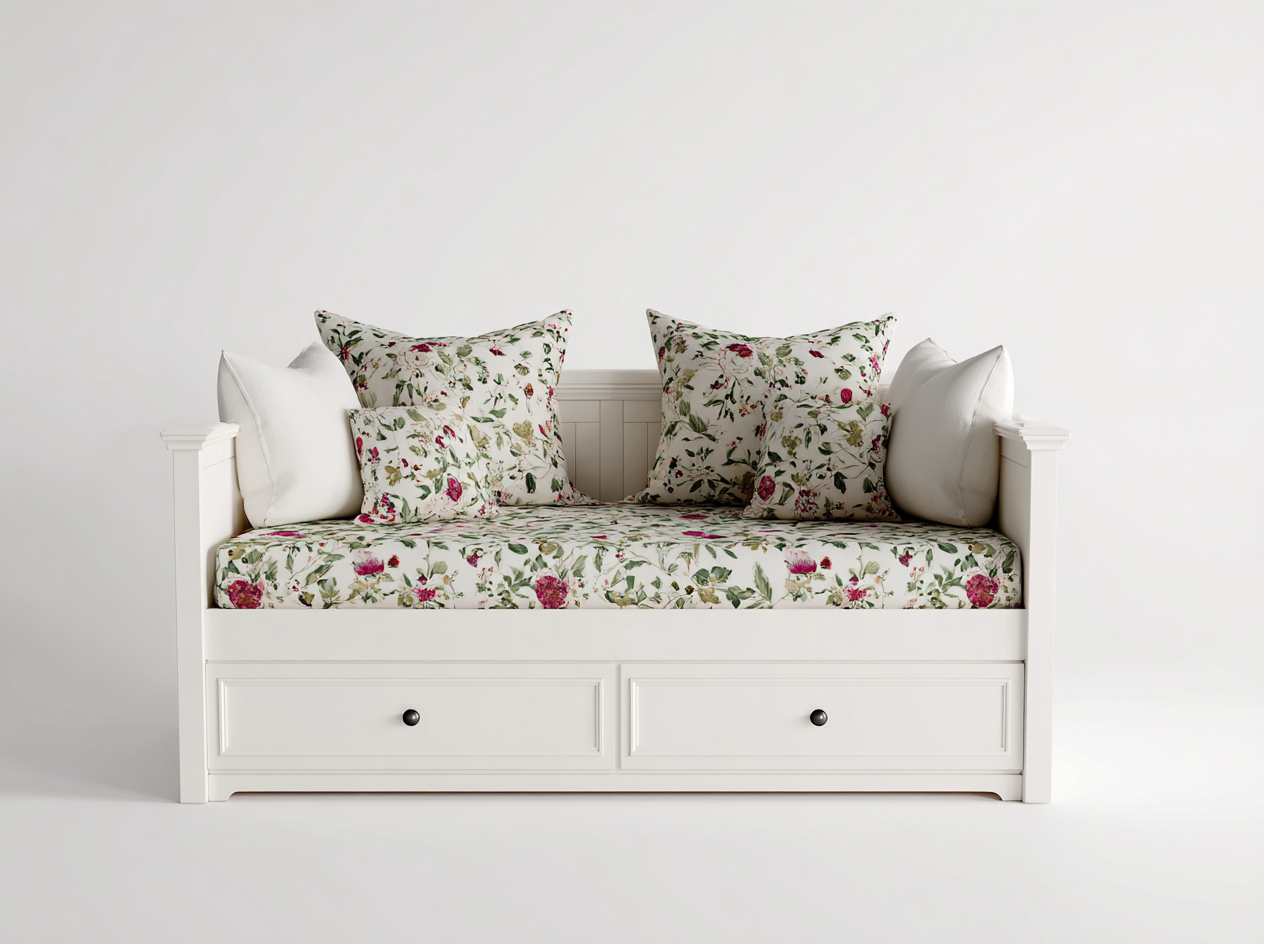 Sofás cama de madera con cajones 200x90x85 cm - Blanco - Estilo clásico multifuncional-Casamyly