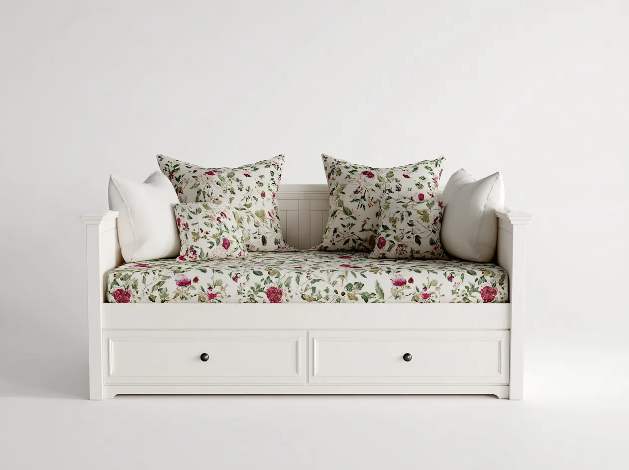 Sofás cama de madera con cajones 200x90x85 cm - Blanco - Estilo clásico multifuncional-Casamyly