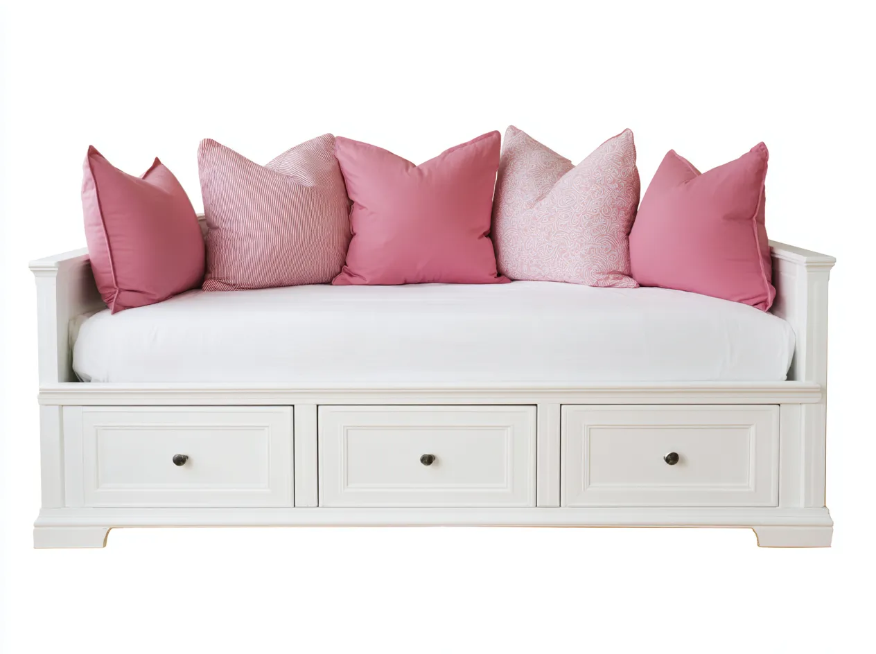 Sofás cama de madera 200x90x75 cm - blanco - diseño clásico con cajones de almacenamiento-Casamyly