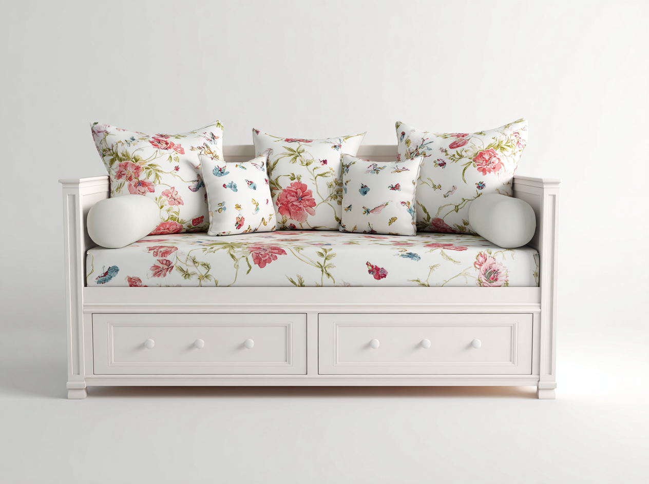 Sofás cama madera y tela 200x90x85 cm - blanco - estilo clásico funcional-Casamyly