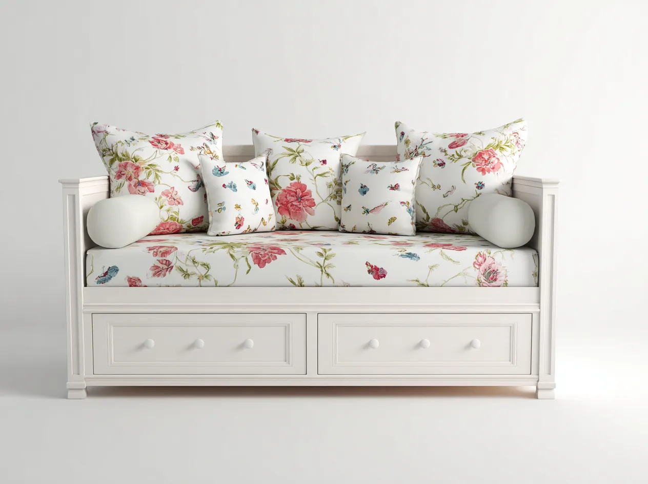 Sofás cama madera y tela 200x90x85 cm - blanco - estilo clásico funcional-Casamyly