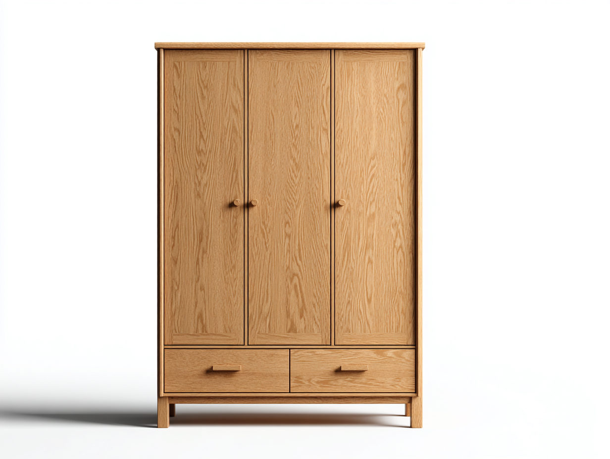 Armarios madera 120x55x190 cm - roble natural - estilo escandinavo funcional-Casamyly