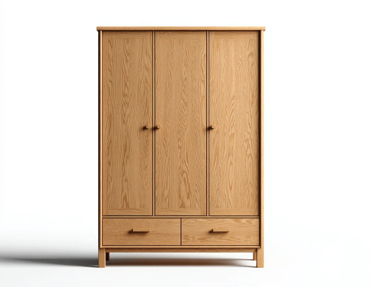 Armarios madera 120x55x190 cm - roble natural - estilo escandinavo funcional-Casamyly