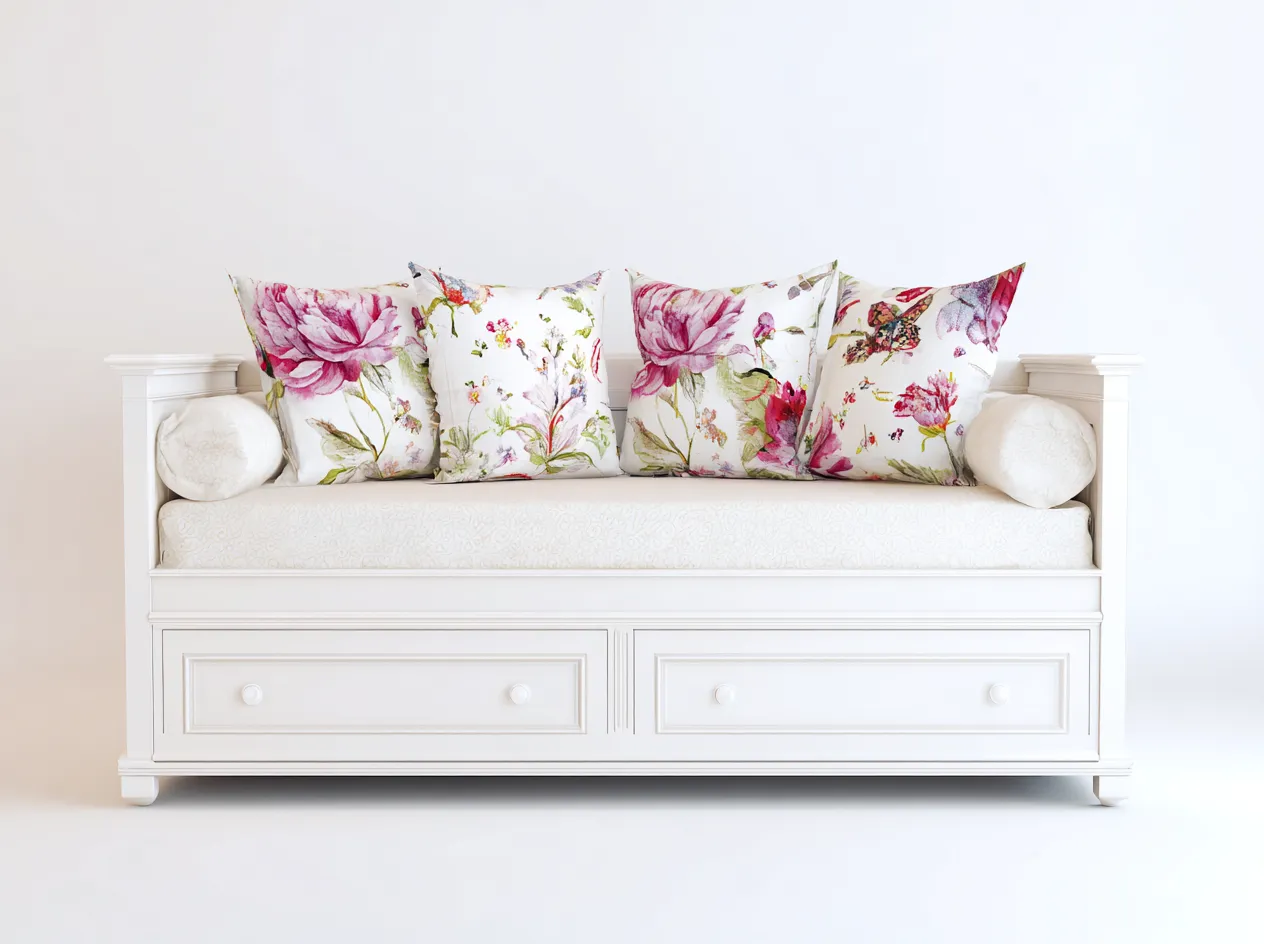 Sofás cama madera almacenamiento salón 200x90x85 cm - blanco - diseño clásico-Casamyly