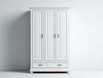 Armarios de madera 120x55x190 cm - blanco - diseño clásico con 3 puertas y 2 cajones-Casamyly