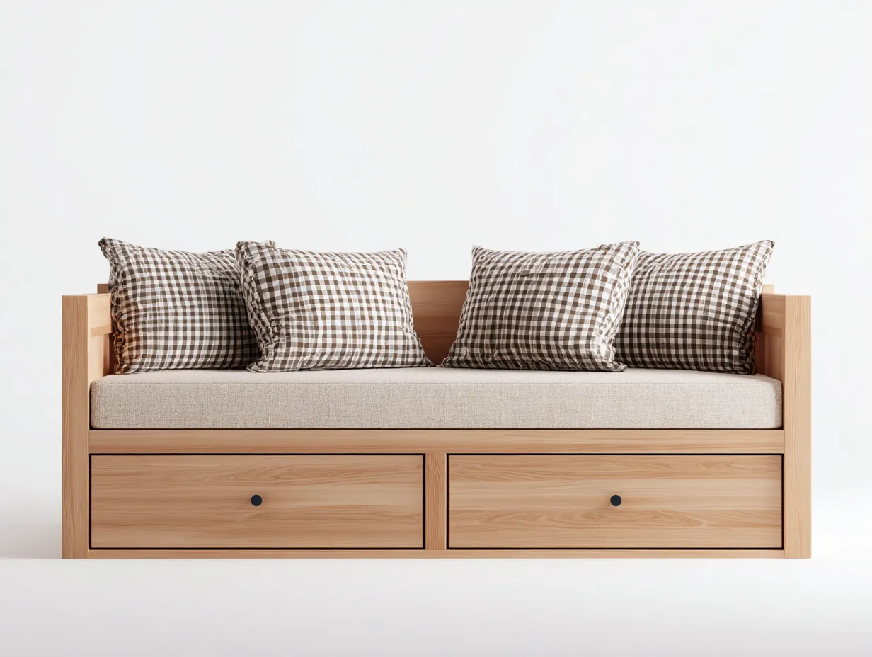 Sofás cama madera almacenamiento salón 190x85x80 cm - color madera - diseño moderno-Casamyly