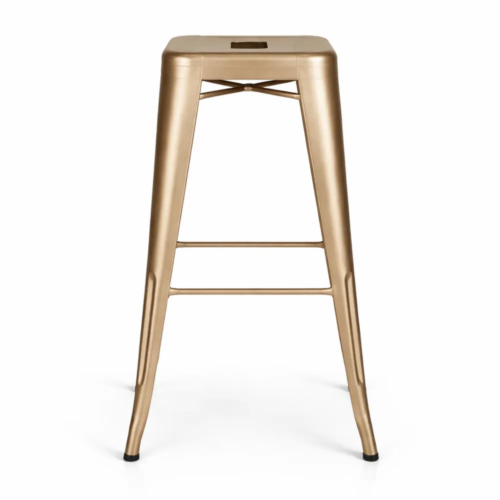 Tabouret de Bar Industriel en Métal, Design Empilable et Haut