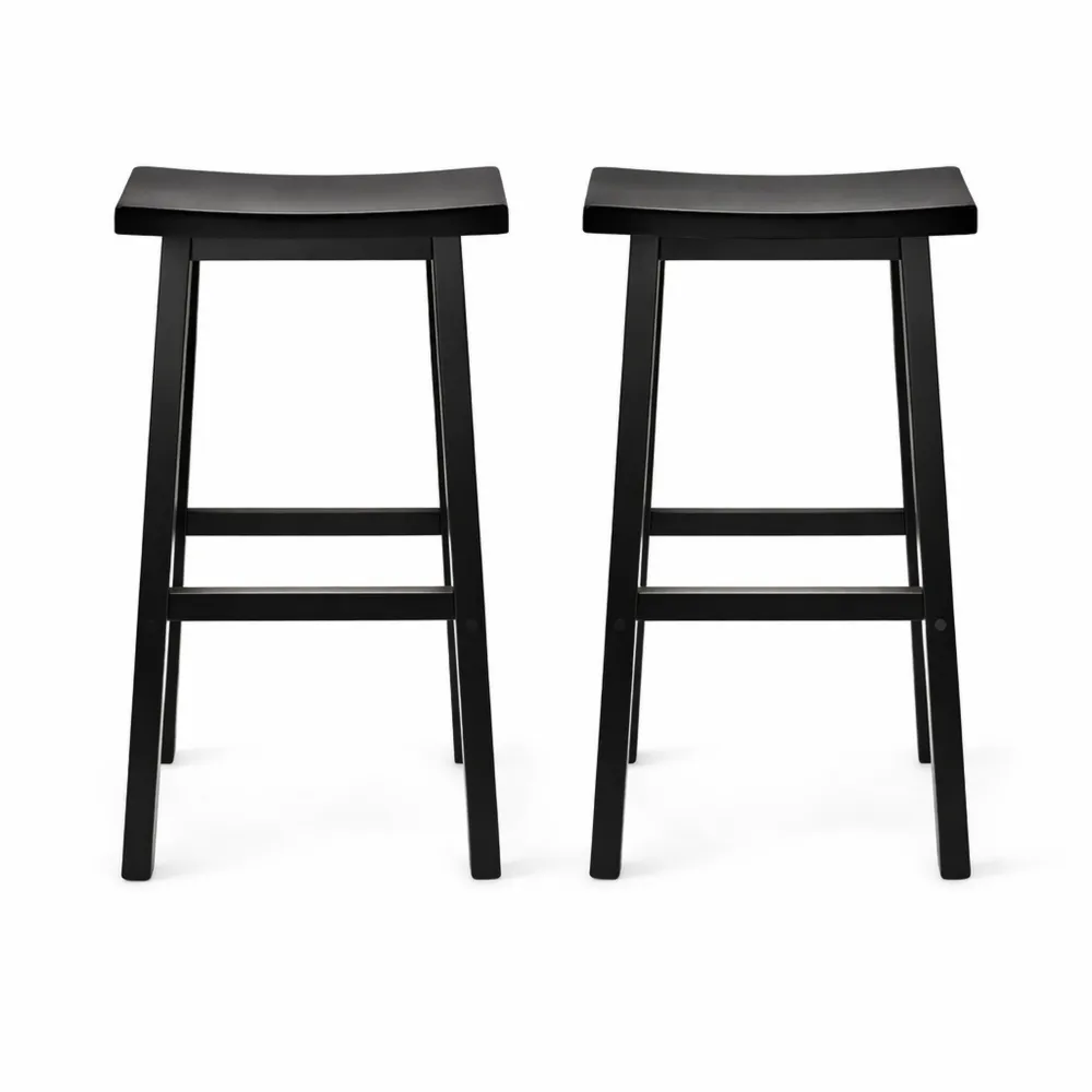 Tabourets de Cuisine en Bois Noir, Design Moderne, 74 cm