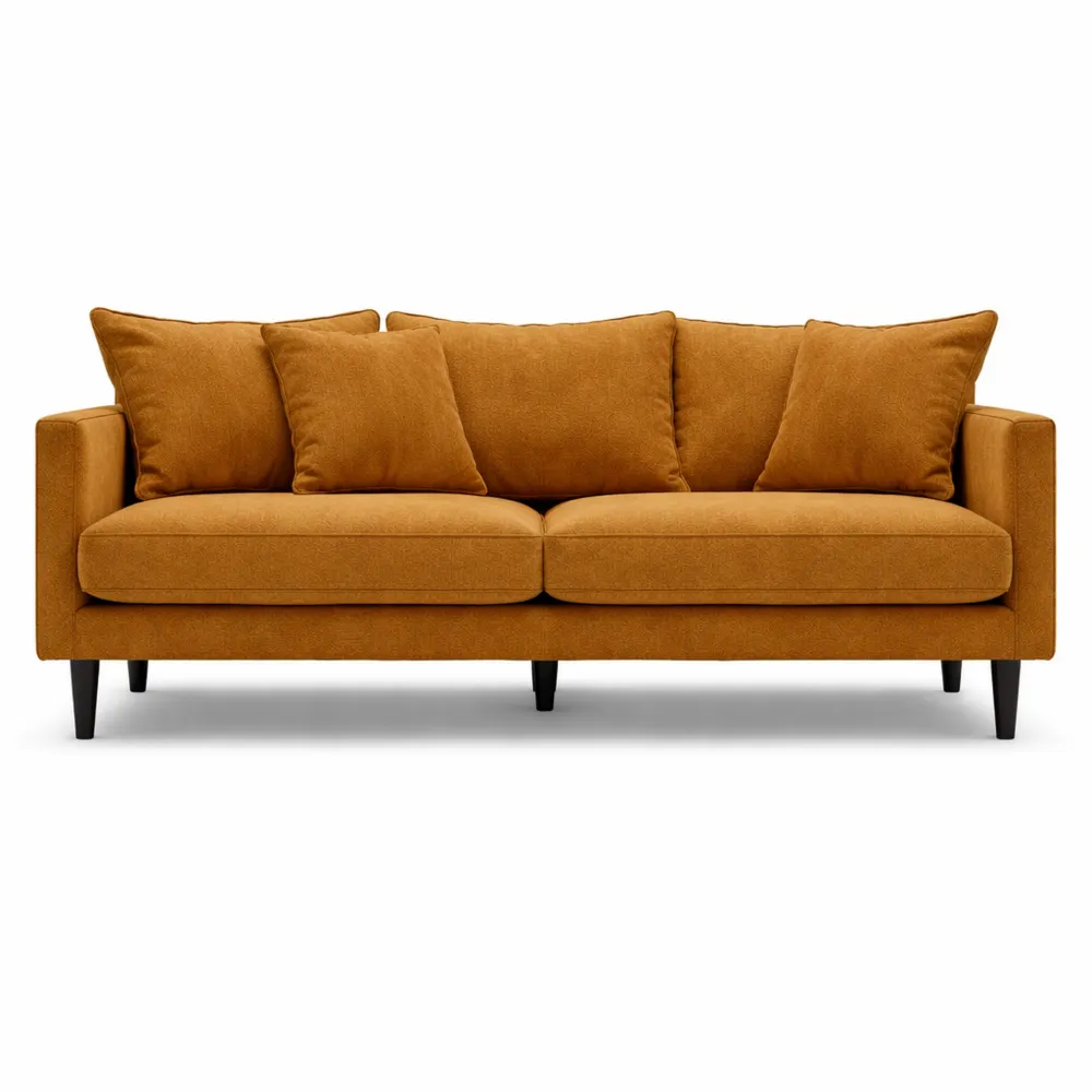 Canapé 3 places en velours déperlant bronze - 194 cm - pour salon