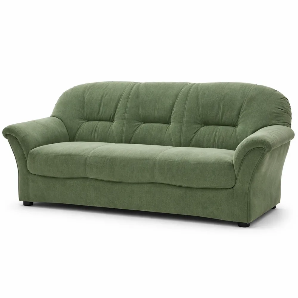 Canapé 3 Places Rembourré à Ressorts Vert