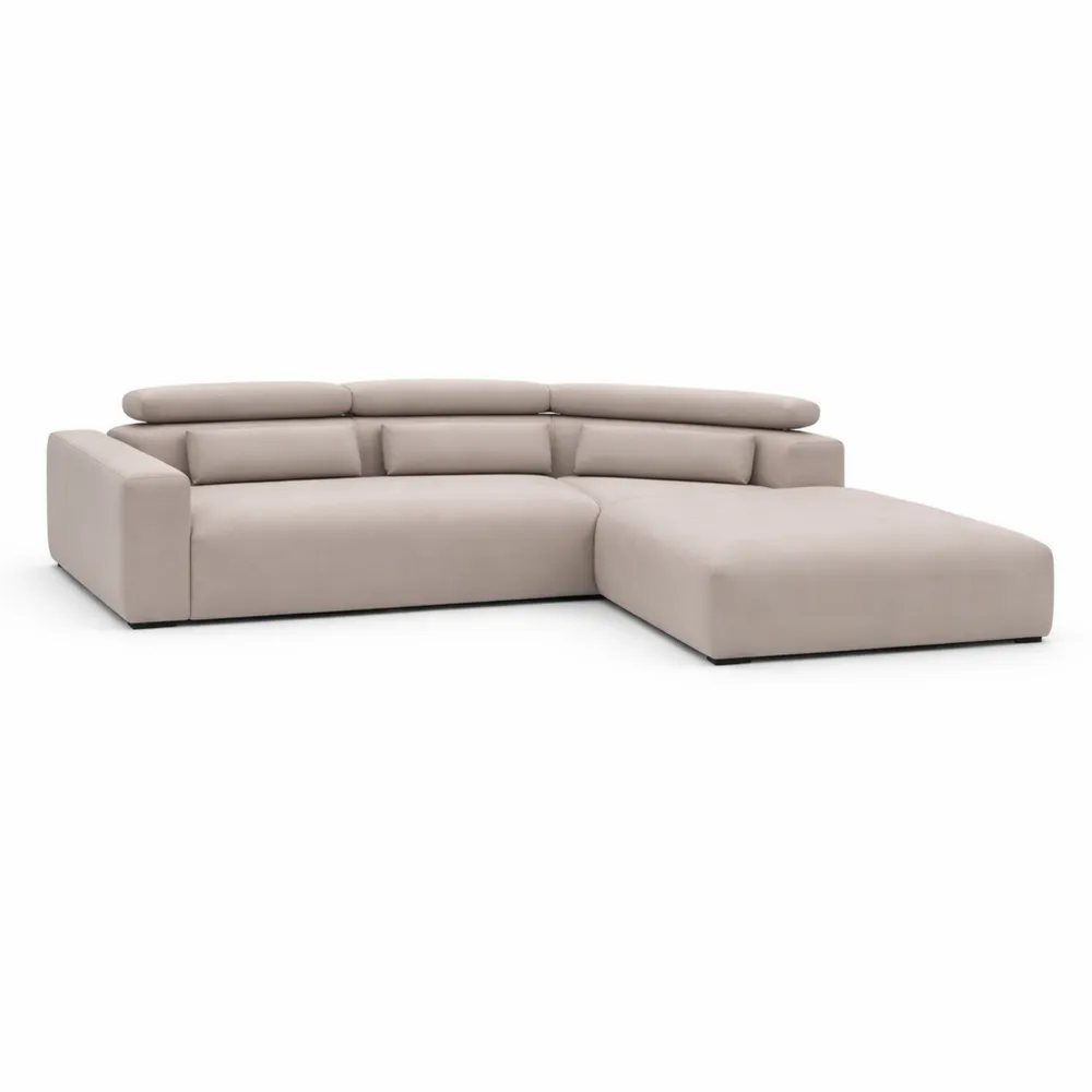 Canapé d'angle en L avec coussins confortables 285x175x98 cm gris