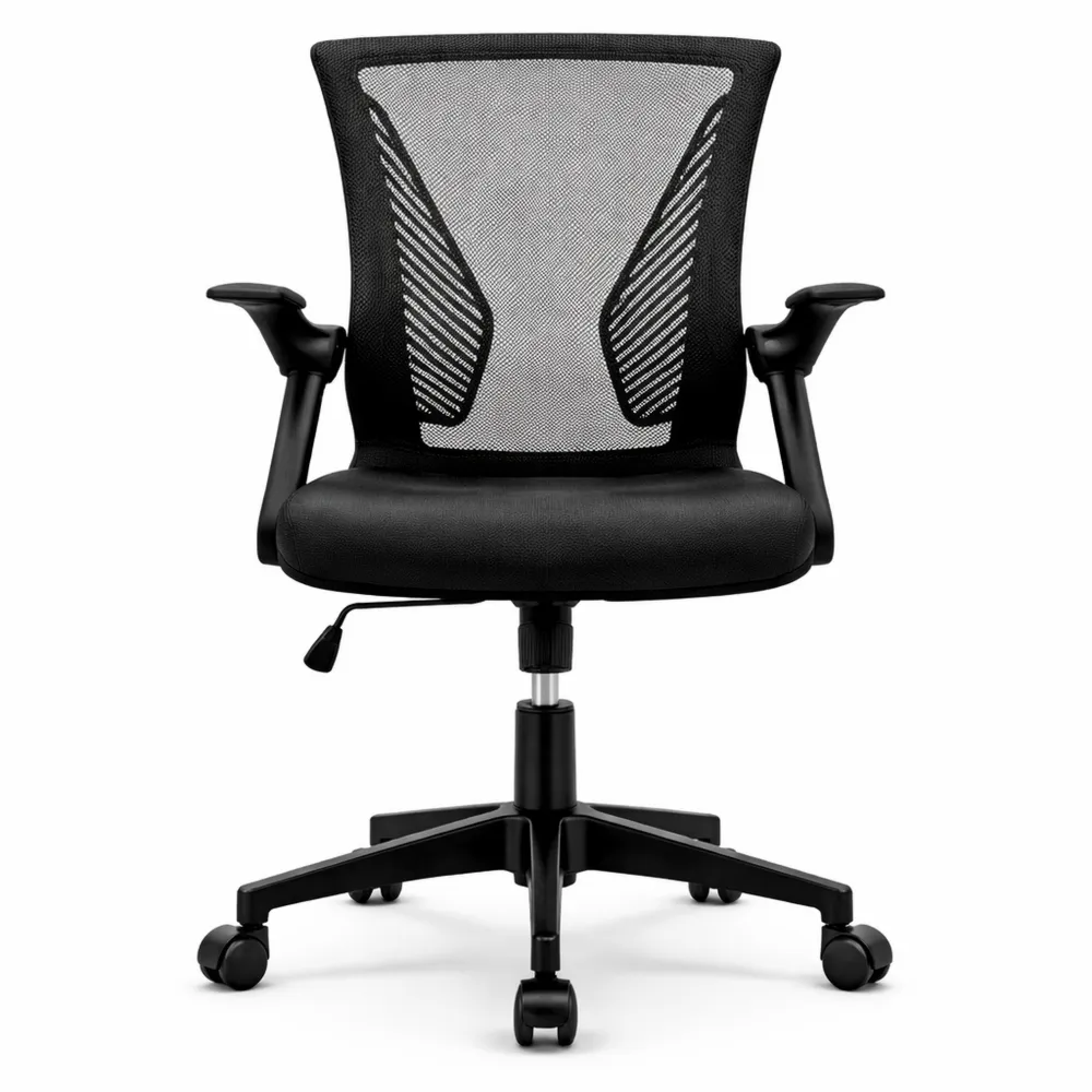 Chaise de Bureau Ergonomique avec Accoudoirs Pliables et Dossier Respirant