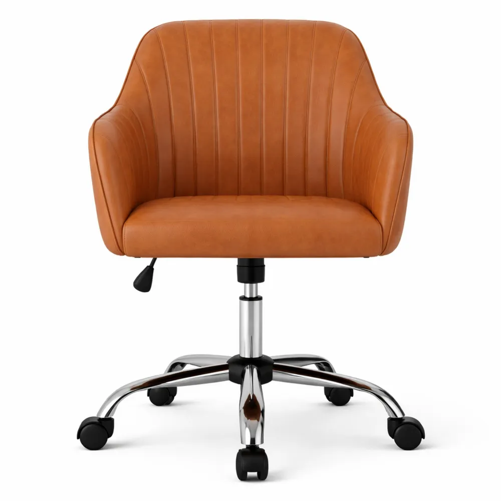 Chaise de bureau réglable en similicuir avec dossier inclinable et arrondi