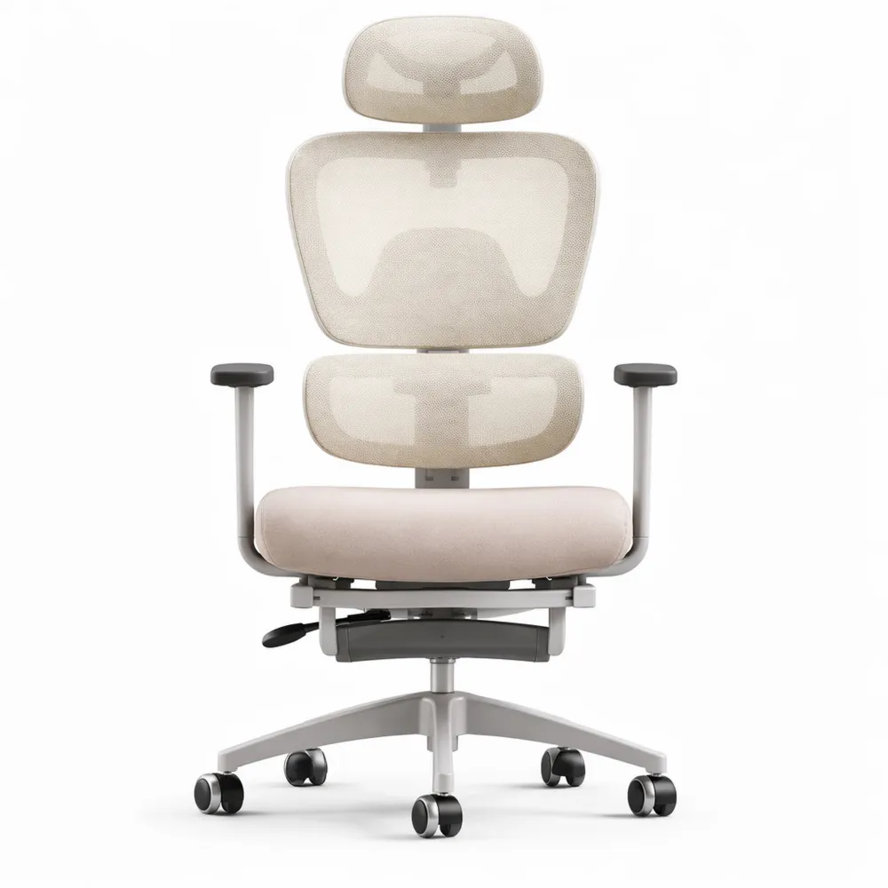 Chaise ergonomique avec soutien lombaire ajustable et accoudoirs 3D