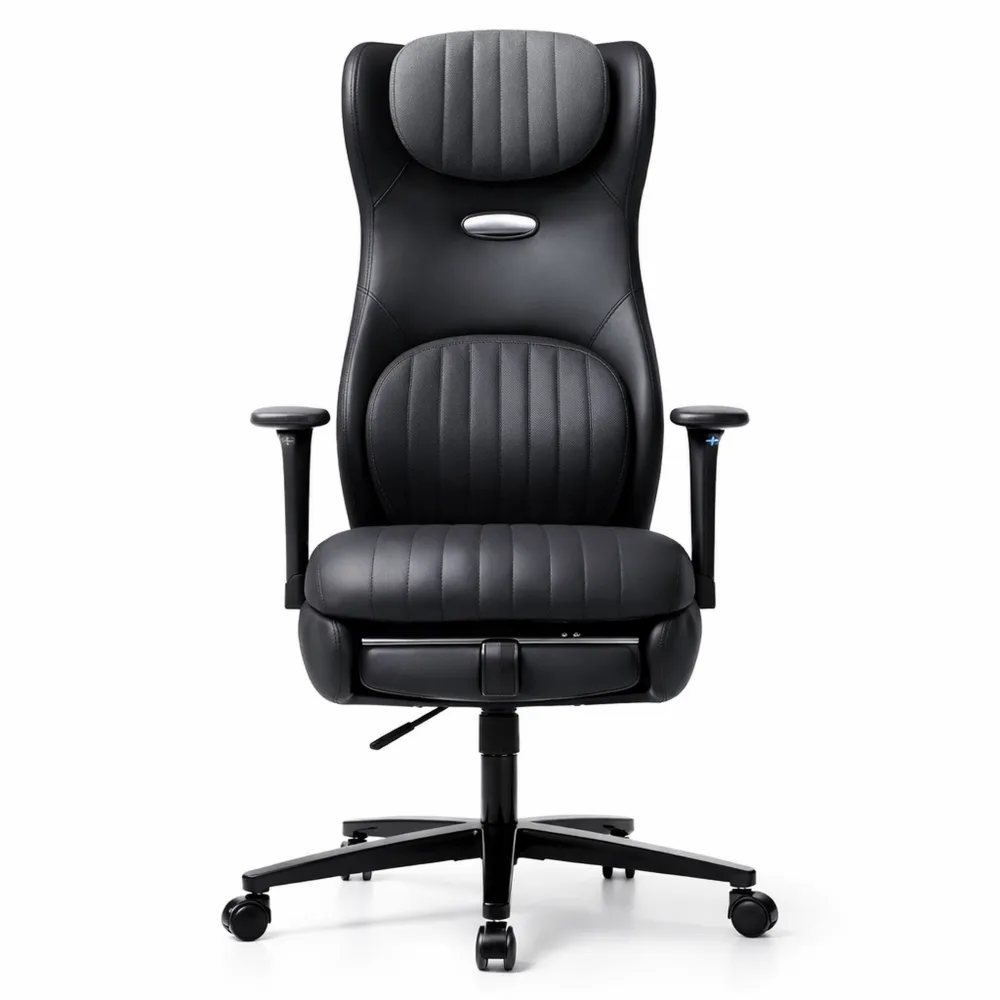 Chaise de Bureau Ergonomique Inclinable avec Repose-Pieds et Chauffage