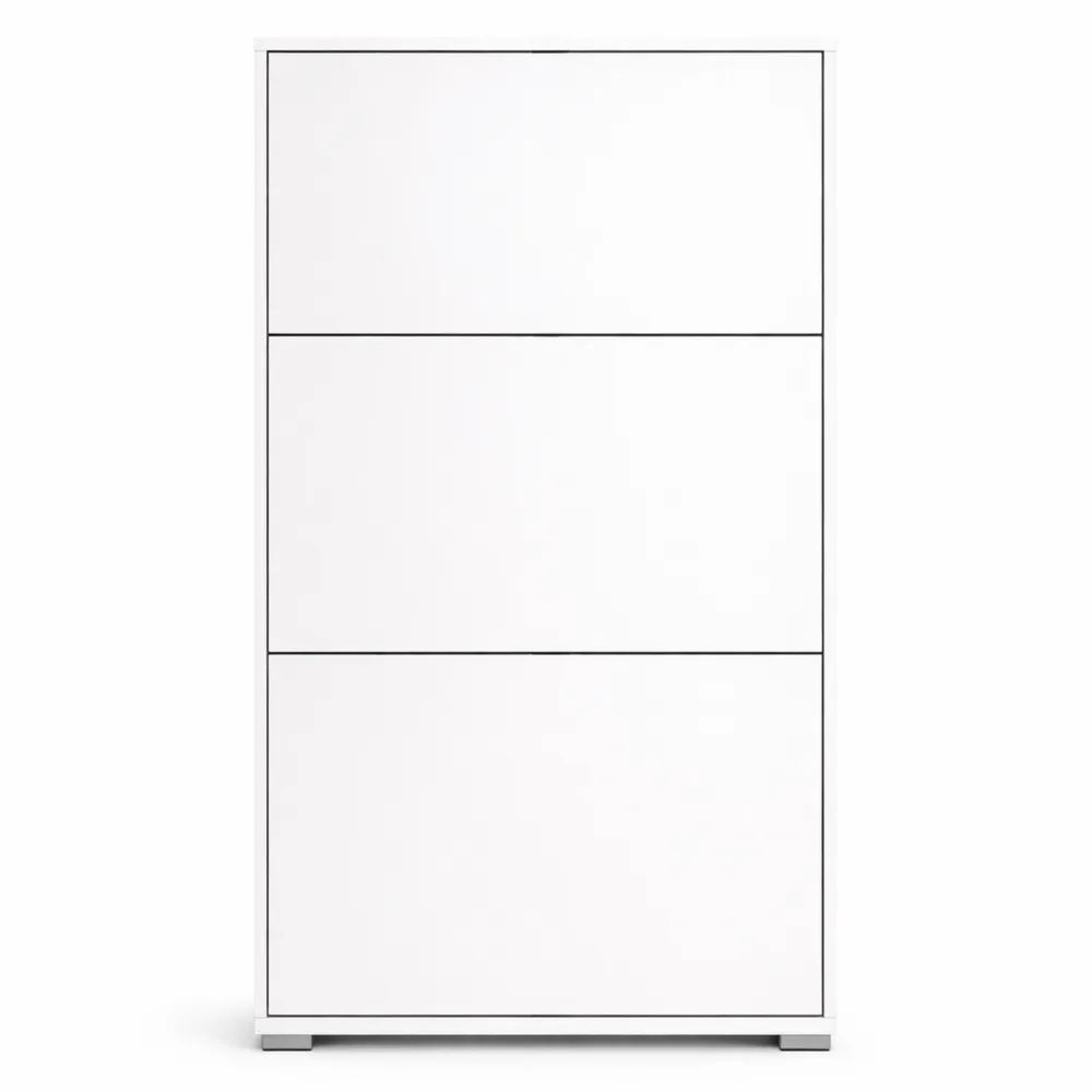 Armoire à Chaussures à 3 Compartiments en Bois Blanc-Balmyroom