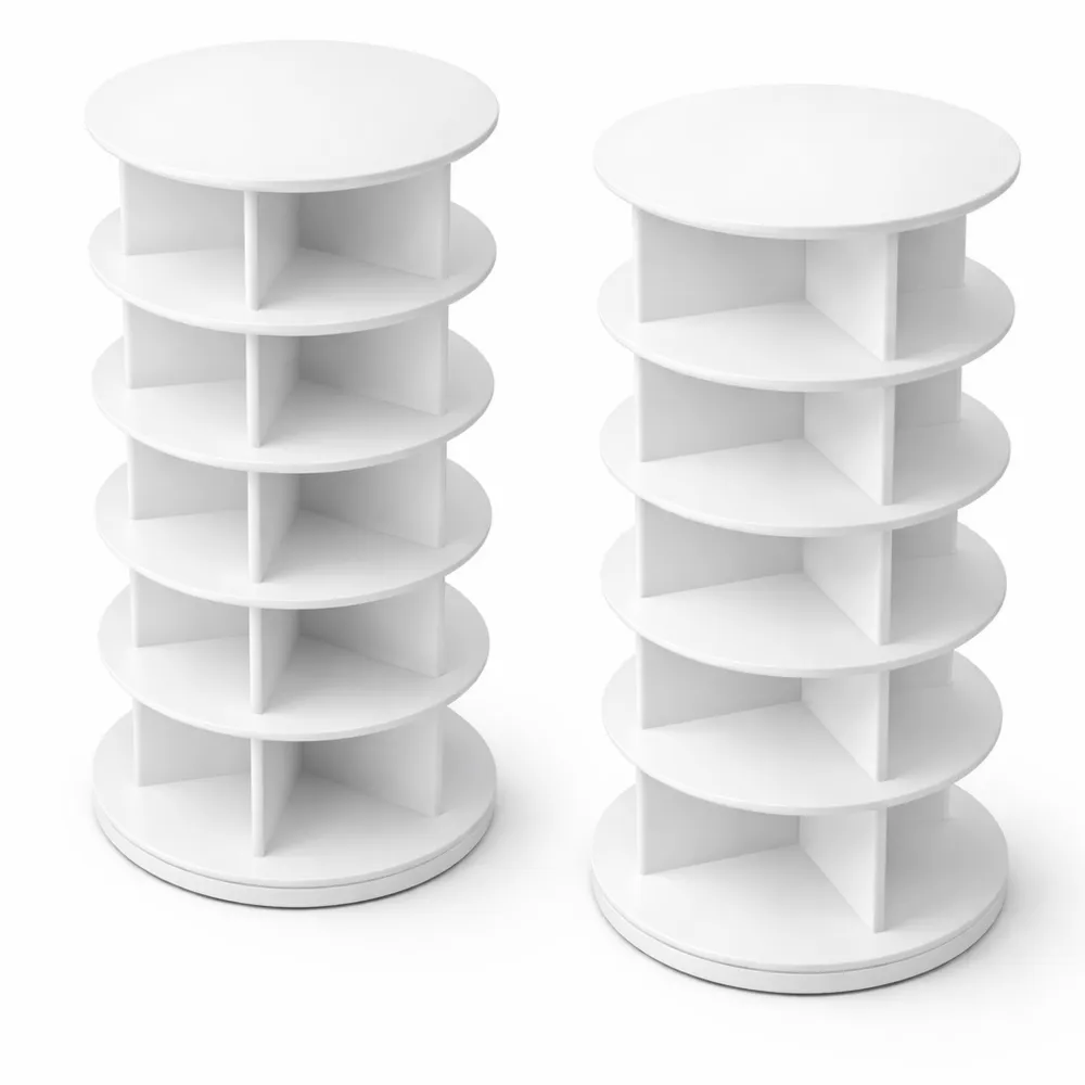 Étagère à Chaussures Rotative 360°, Rangement Vertical Pratique (7 Niveaux)-Balmyroom