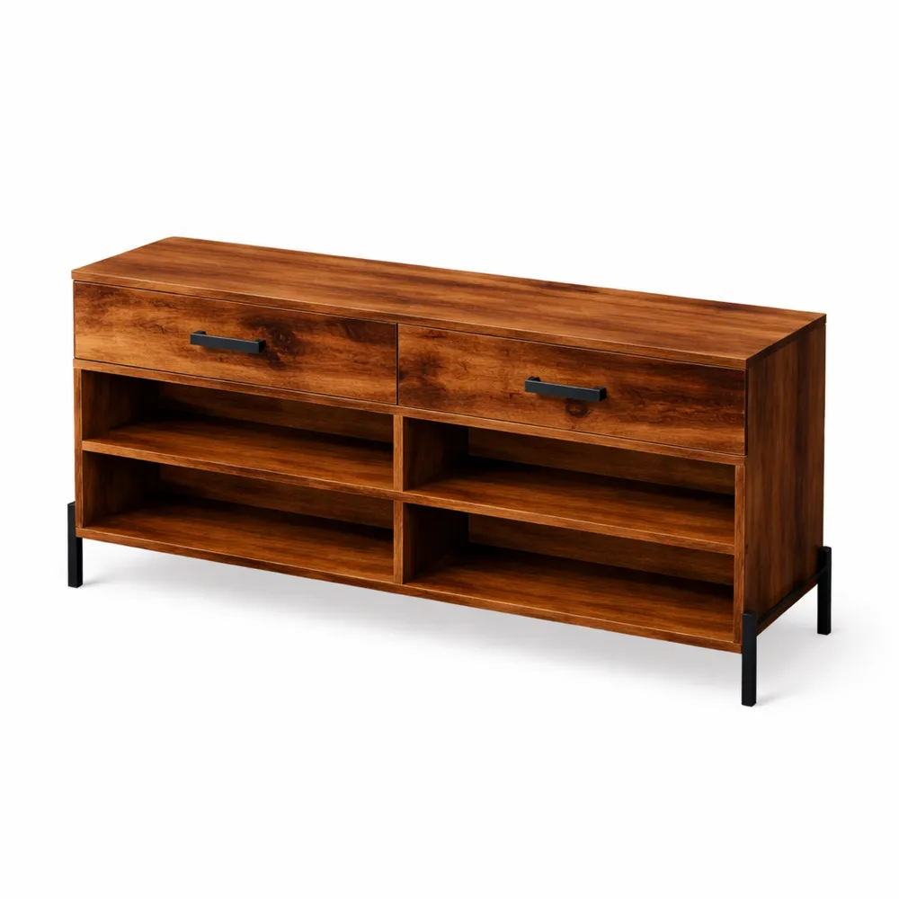 Meuble de rangement à chaussures en bois fumé 102 x 35 x 55 cm-Balmyroom