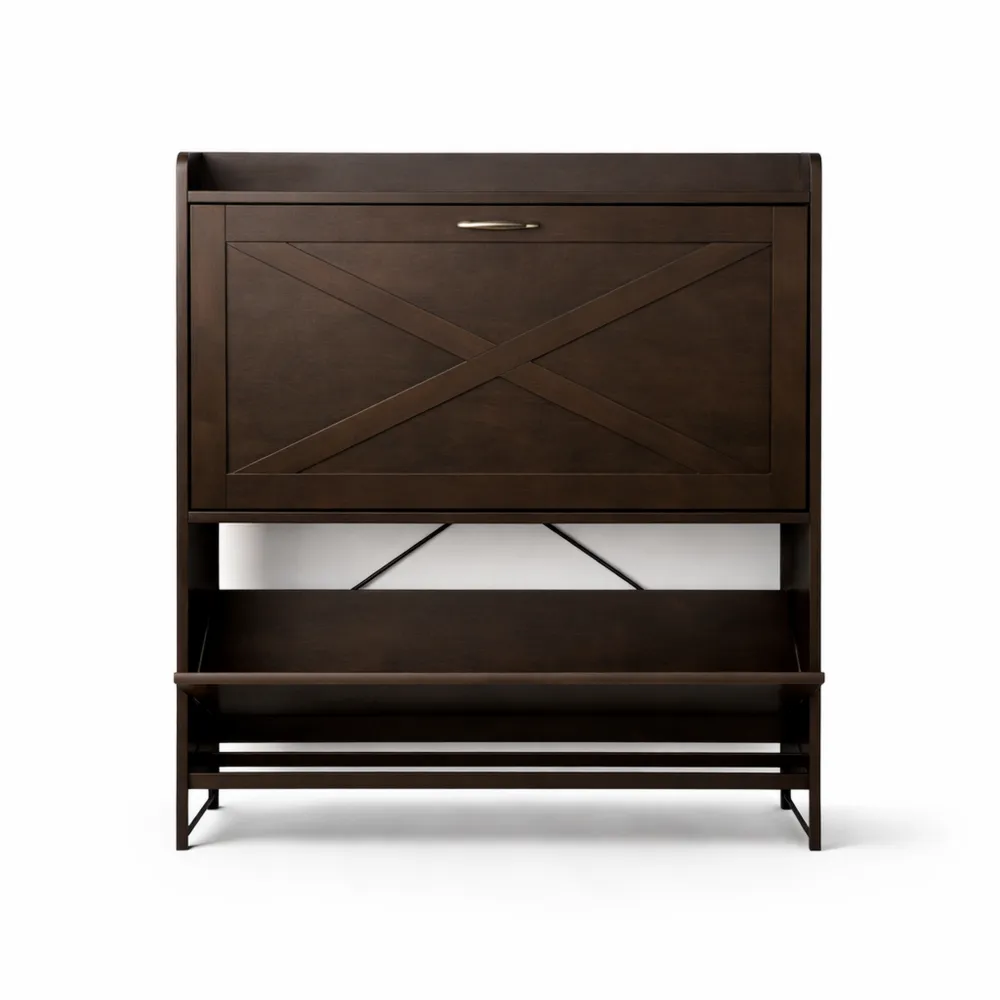 Armoire à chaussures compacte avec compartiments ajustables pour 12 à 16 paires-Balmyroom