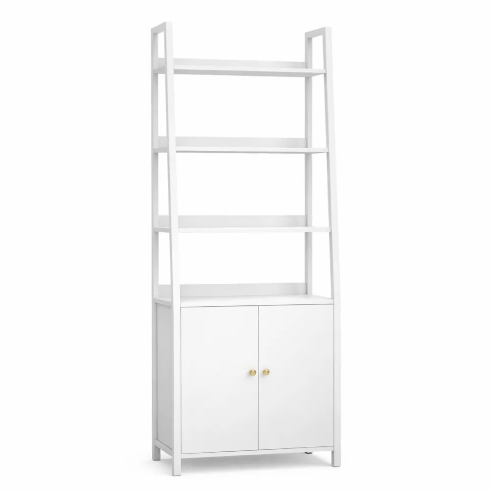 Étagère Moderne à 6 Niveaux avec Portes et Étagères Réglables-Fieldabode