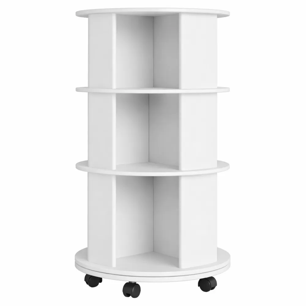 Étagère rotative moderne 5 niveaux avec roulettes pour salon ou bureau-Fieldabode