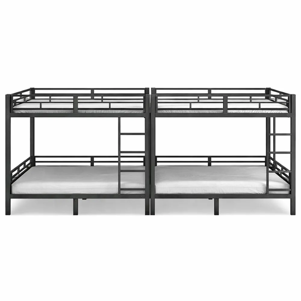 Lit superposé moderne avec rangement intégré et sommier à lattes-Fieldabode