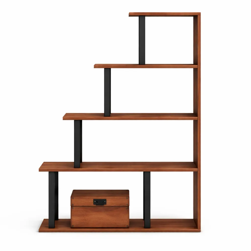 Étagère d'angle en L à 5 niveaux pour maison et bureau-Ibexhaus