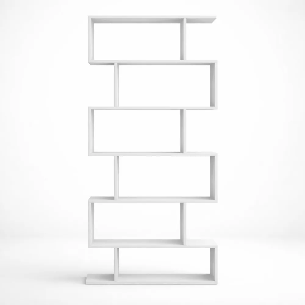 Étagère de Rangement à 6 Niveaux pour Salon et Bureau, Blanc Nuage-Ibexhaus