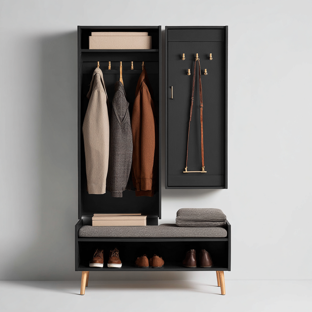 Attaccapanni-legno-120x45x185 cm-nero-stile moderno-Pineupnest