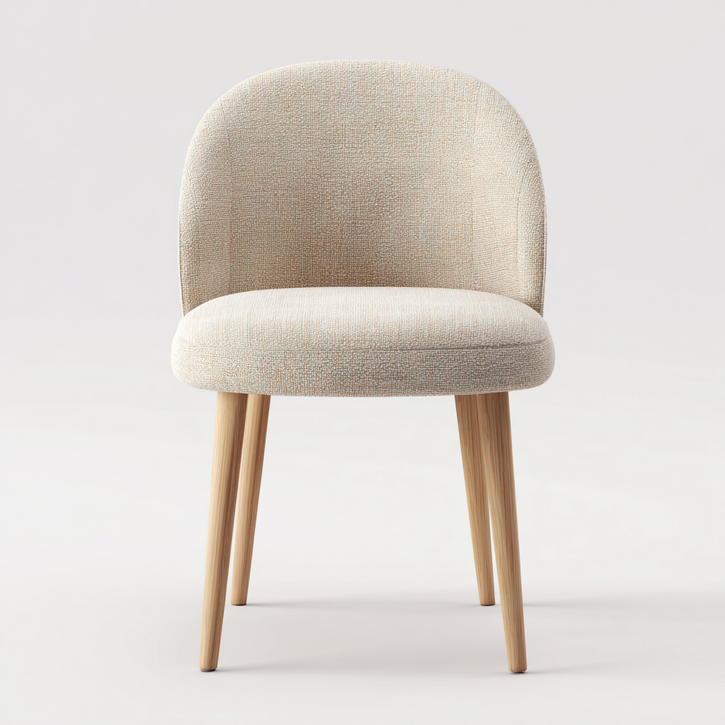 Sedia da pranzo in tessuto imbottito 50x54x80 cm - Beige - Design moderno-Pineupnest