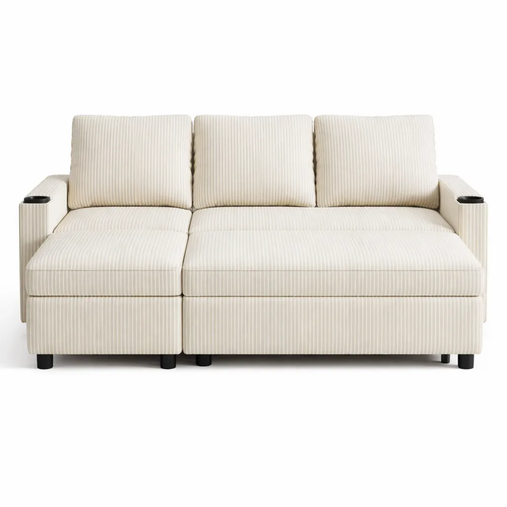 Canapé d'angle modulable avec rangement pour salon et bureau