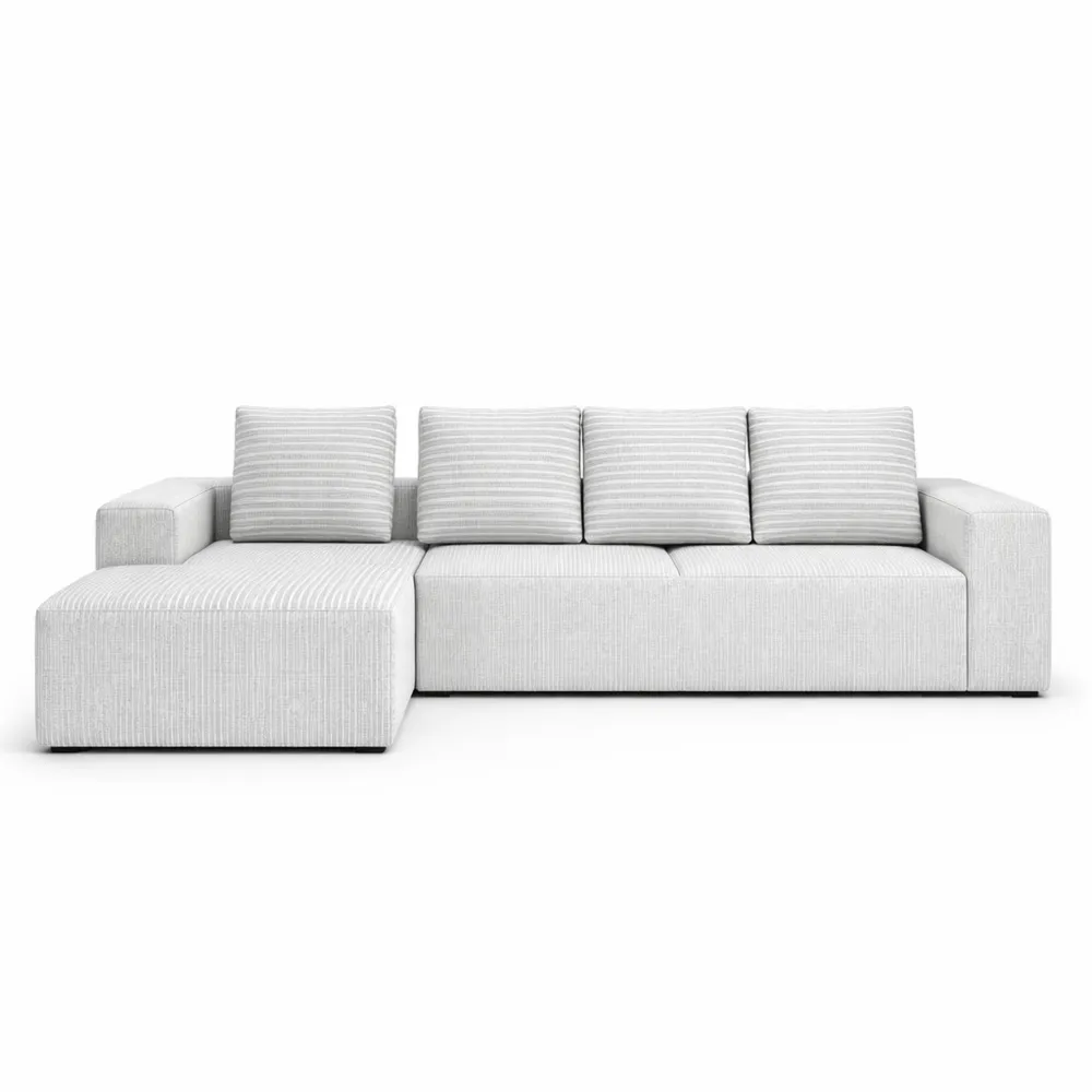 Canapé d'angle en velours côtelé confortable et respirant pour salon moderne