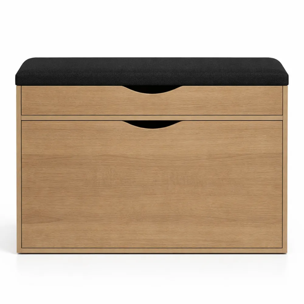 Banc à chaussures avec 2 compartiments, 60x51cm