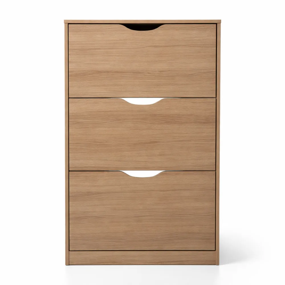 Meuble à chaussures 3 tiroirs en chêne naturel