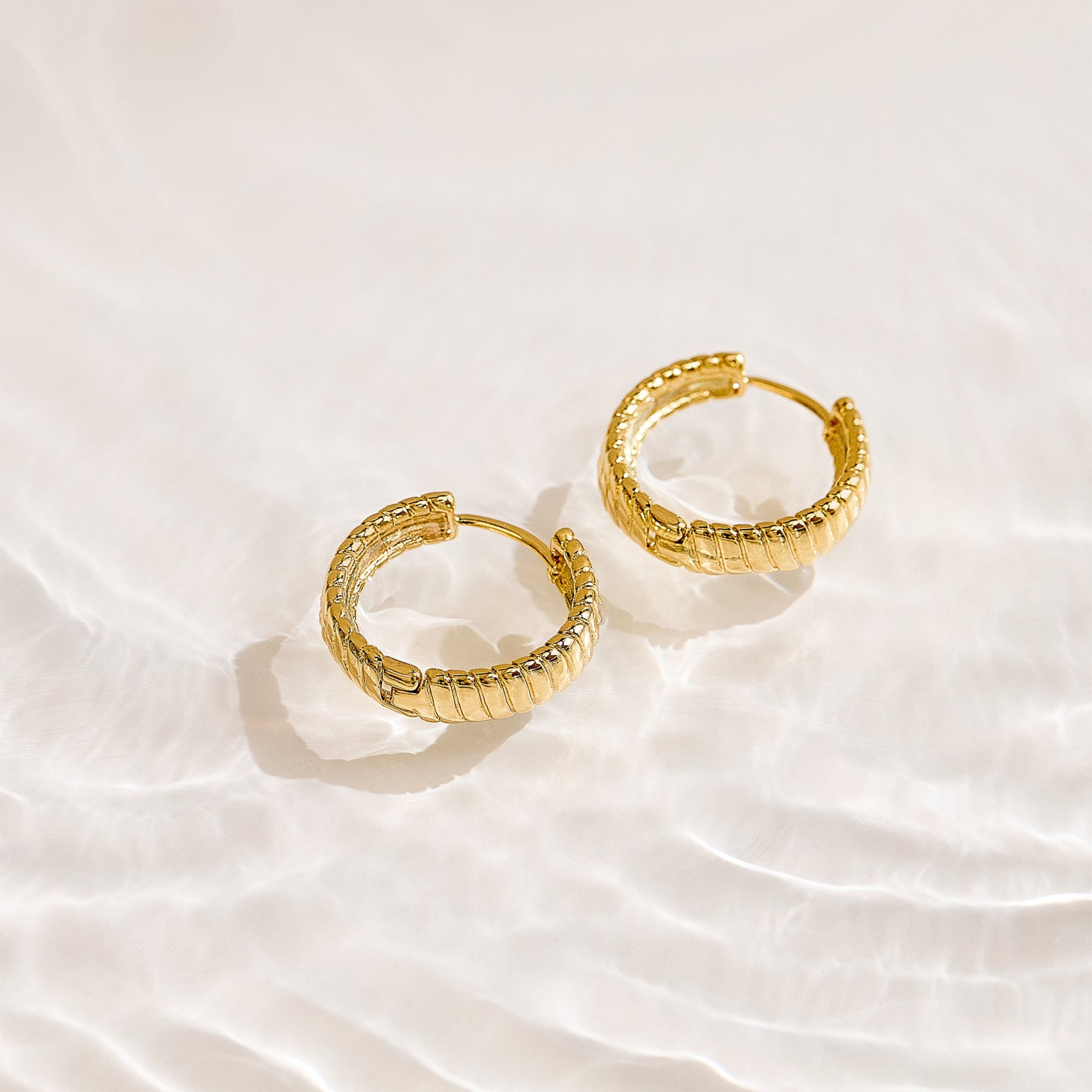 Golden Hoop Earrings-Chicira