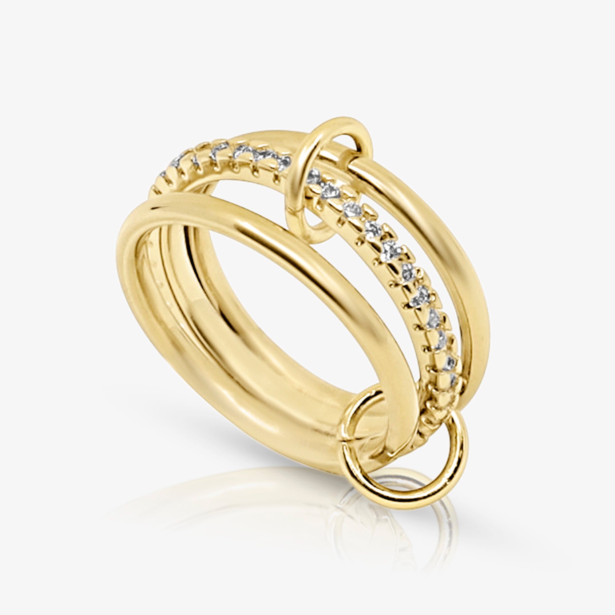 Stacked Linked Crystal Band Ring-Chicira