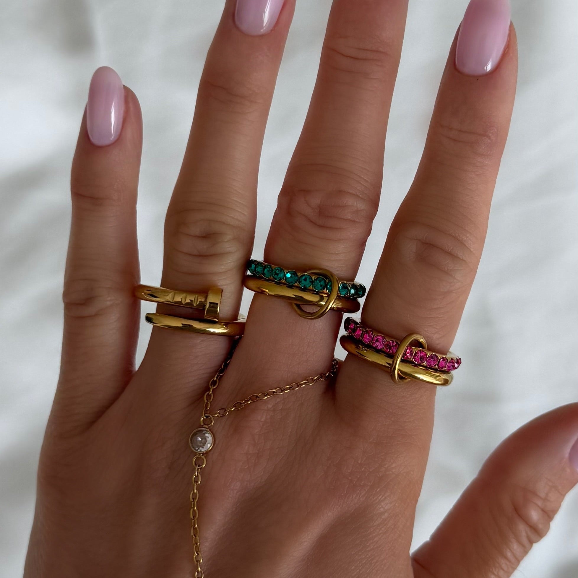 Rosie Glow Stacked Ring-Chicira