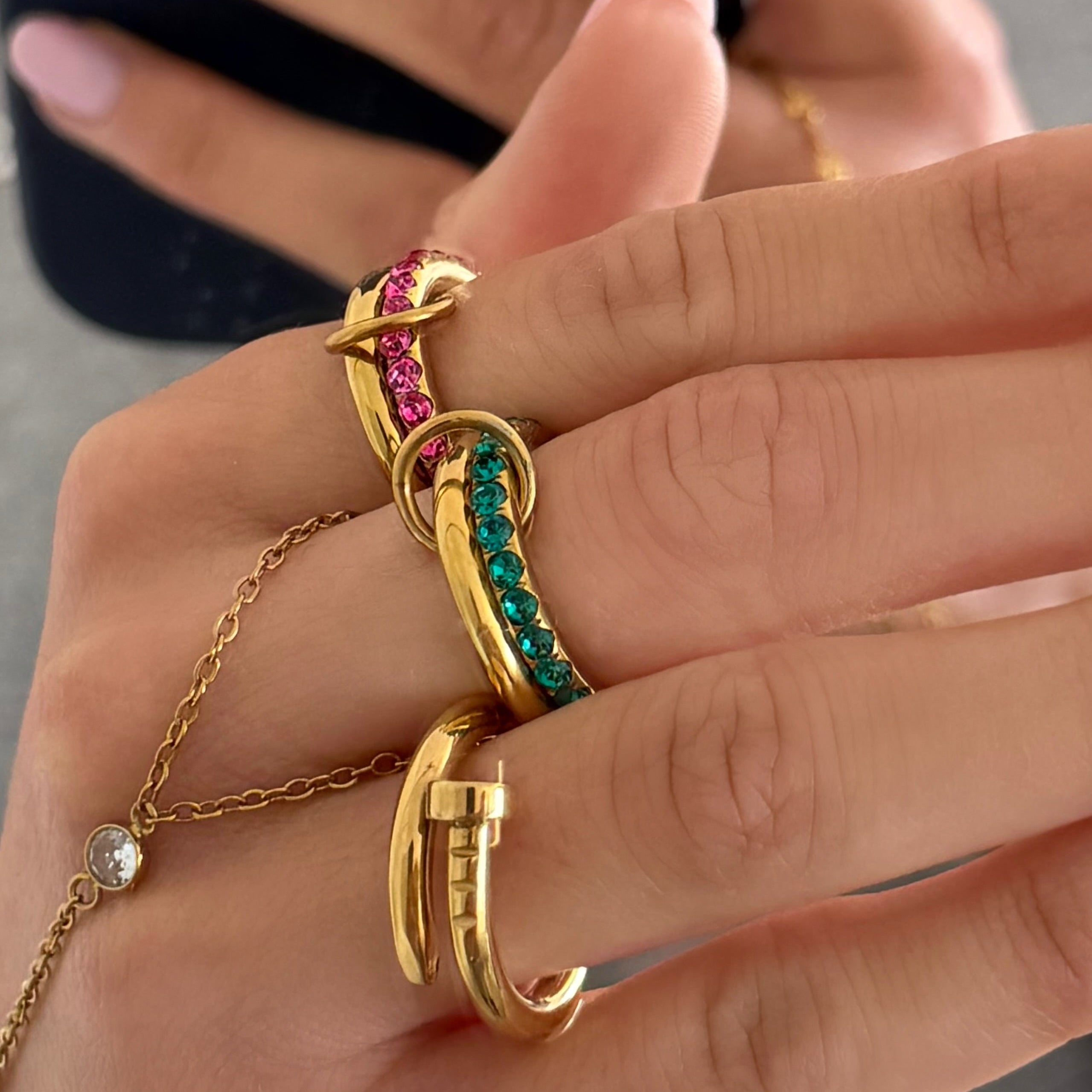 Rosie Glow Stacked Ring-Chicira