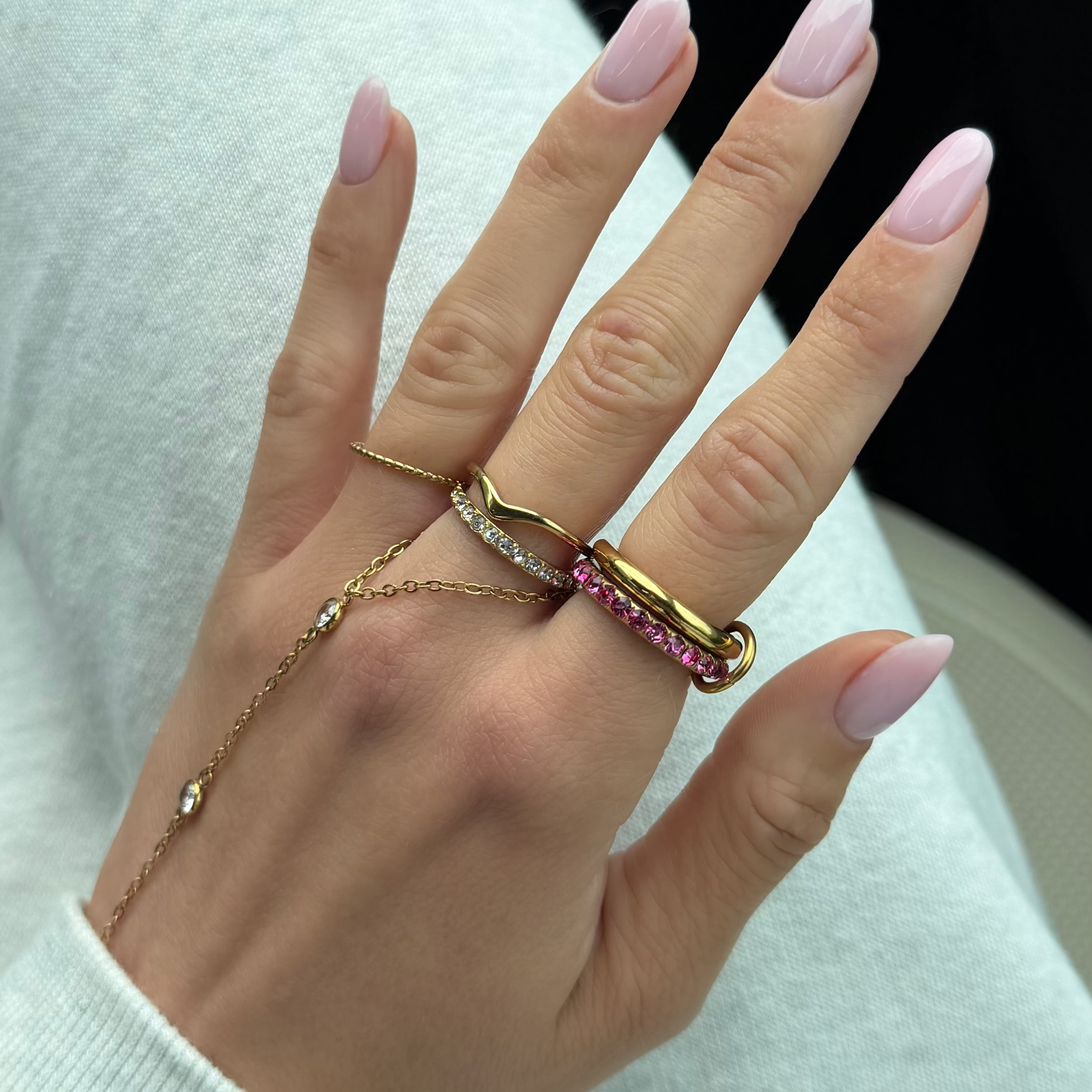 Rosie Glow Stacked Ring-Chicira