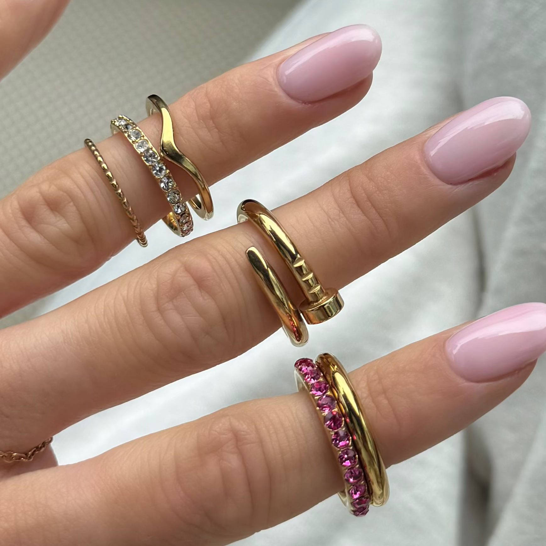 Rosie Glow Stacked Ring-Chicira