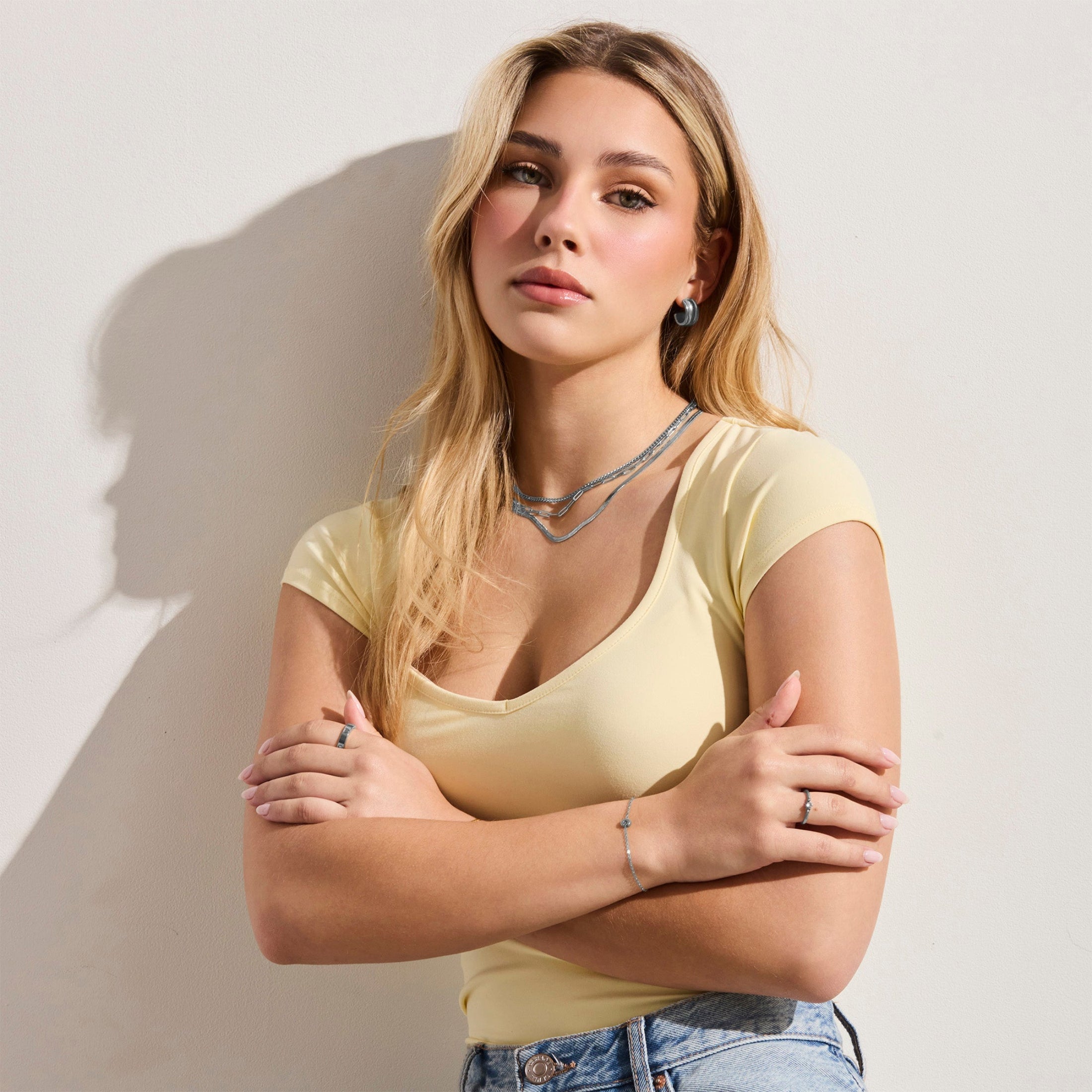 Triple Layer Chain Necklace Set-Chicira