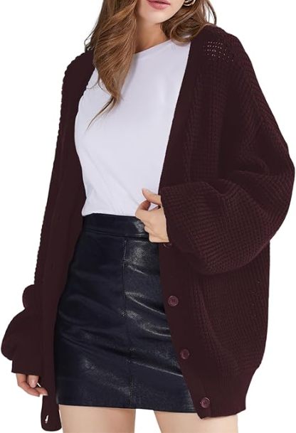 Cardigan Sweaters for Women 100% Cotton Button-Down Oversized Knit Outerwear Fall Tops for Women 2026