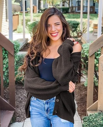 Cardigan Sweaters for Women 100% Cotton Button-Down Oversized Knit Outerwear Fall Tops for Women 2026